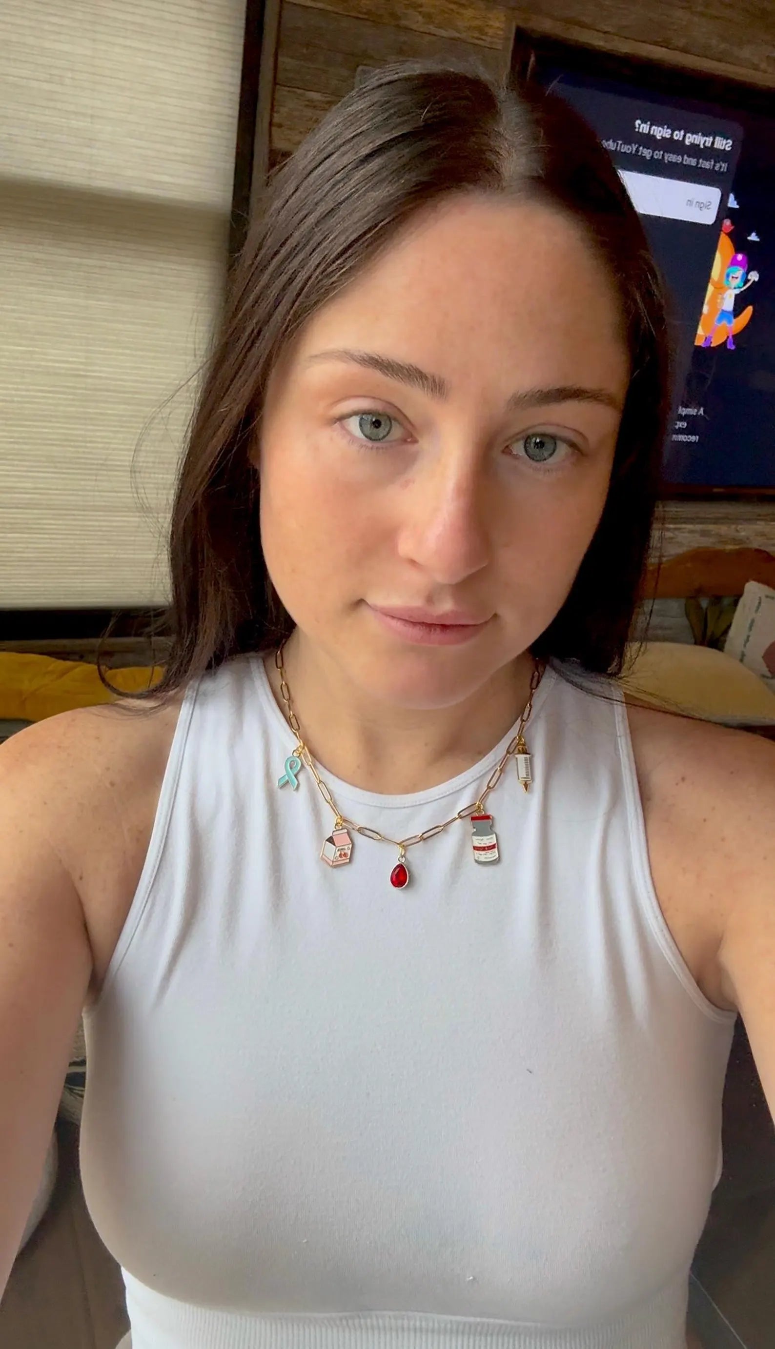 Type 1 Diabetes Charm Necklace, Medical Jewelry, T1D Awareness, Gold Silver Charm Necklace, Diabetes Emergency Medical ID, Trendy Fashion Accessory